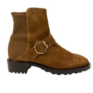 Stuart Weitzman Size 7.5 women Luxering Microstretch & Suede Ankle Boots